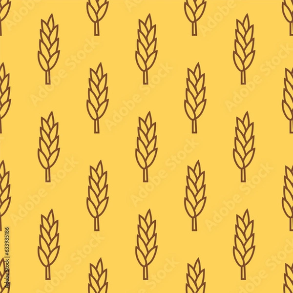Fototapeta wheat seamless pattern, patterns such as wheat, rice and oat. suitable for organic background for bakery packages, bakery products etc