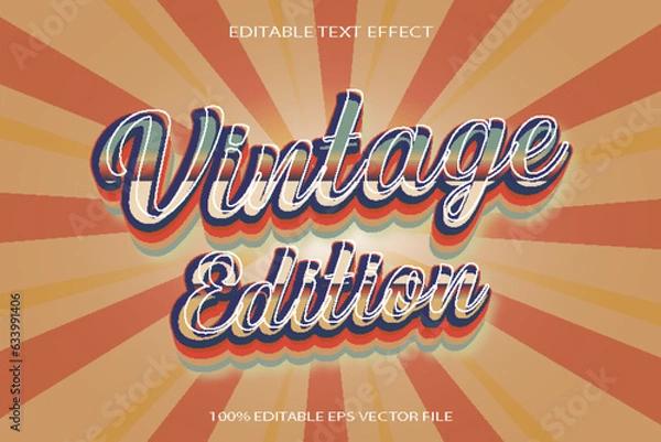 Obraz Vintage Edition Editable Text Effect 3d Vintage Style