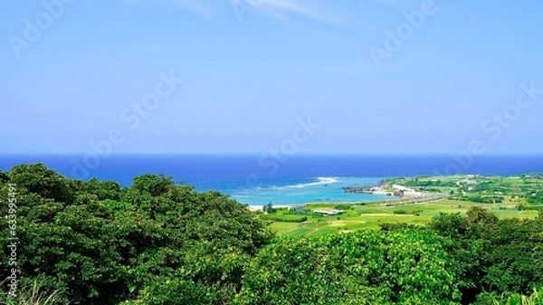 Obraz 鹿児島県与論島の城（グスク）地区の高台からの風景