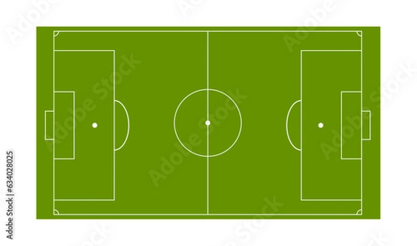 Fototapeta Soccer, european football field in different point of perspective view, Isolated vector illustration, soccer green field for game
