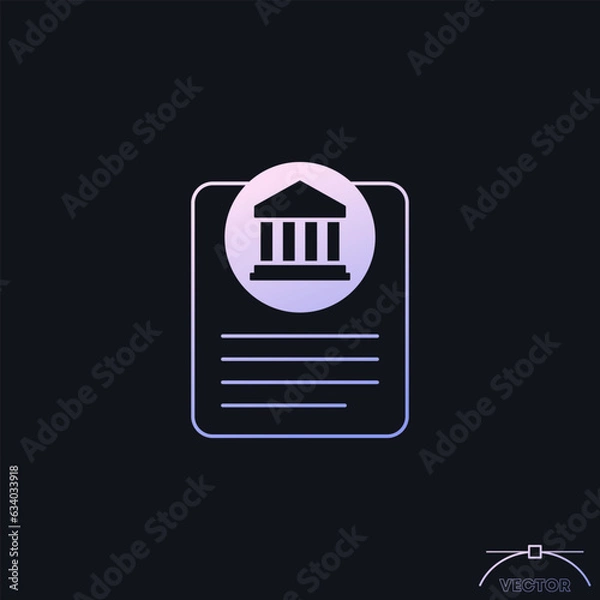 Fototapeta Bank document icon with a gradient