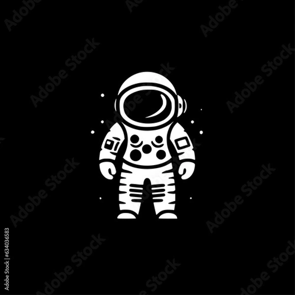 Obraz Astronaut - Black and White Isolated Icon - Vector illustration