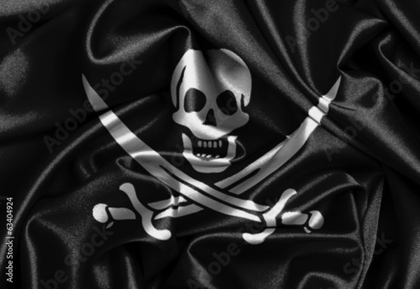Fototapeta Satin flag, three dimensional render