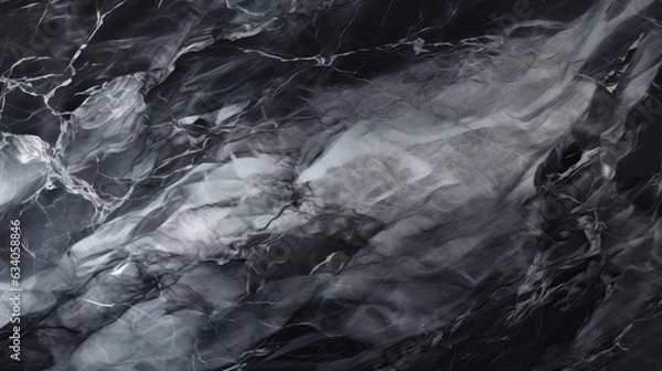Obraz Veined black marble stone texture.