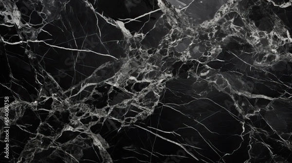 Obraz Streaked black granite texture background. 