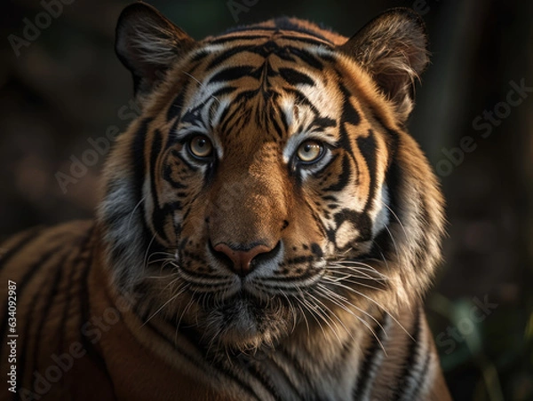 Obraz Tiger portrait created with Generative AI technology
