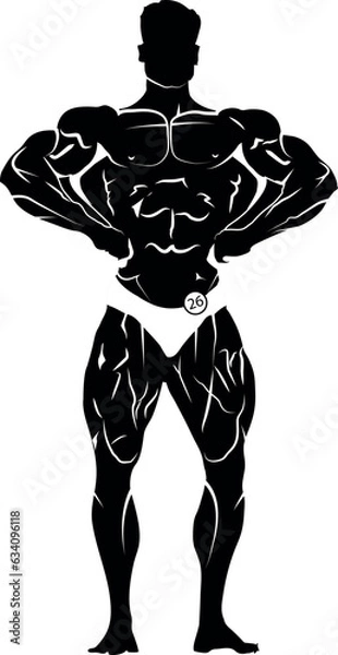 Obraz cbum lat pose bodybuilder vector silhouette