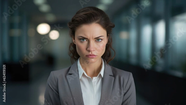 Fototapeta dissatisfied and disappointed upset business woman