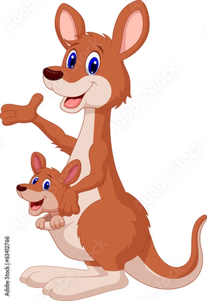 Obraz Kangaroo cartoon waving