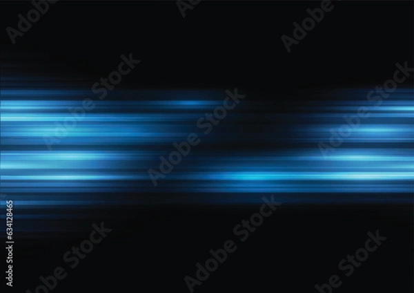 Obraz Modern abstract high-speed  light motion effect on black background. vector illustration.