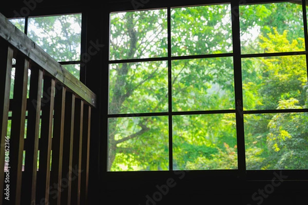 Obraz 夏の窓越しからの風景　