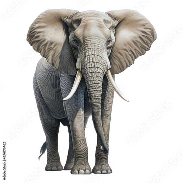 Fototapeta Elephant, isolated on transparent background. png. Generative AI