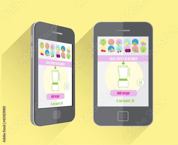 Obraz Dieting and fitness app on smartphone screen