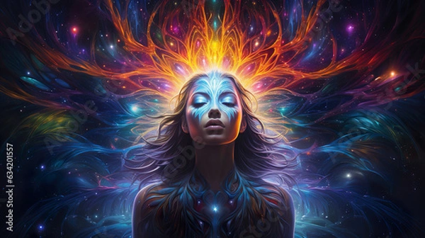 Obraz Representation of a psychedelic divine cosmic trippy godly spiritual psionic entity