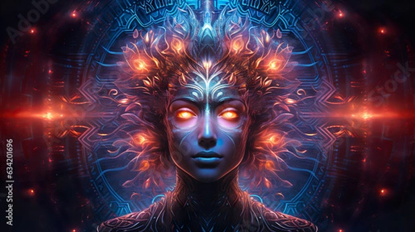 Obraz Representation of a psychedelic divine cosmic trippy godly entity