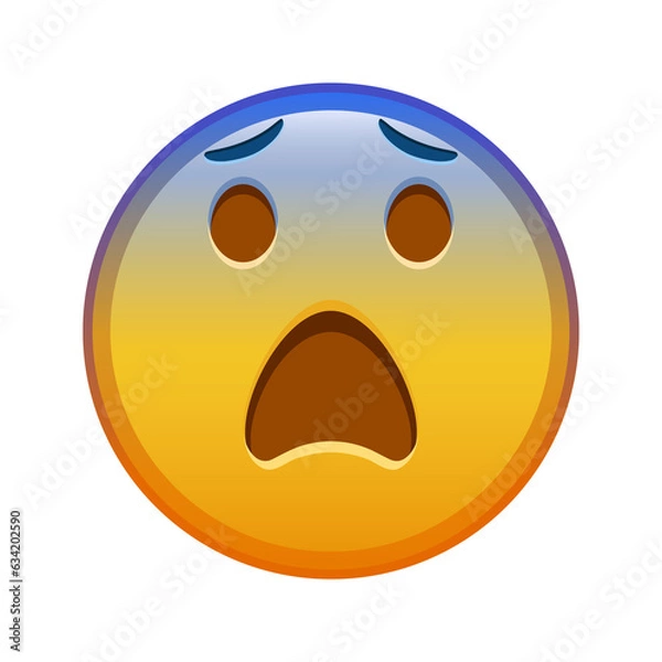 Fototapeta Face in fear Large size of yellow emoji smile