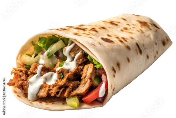 Obraz shawarma with sauce on transparent background
