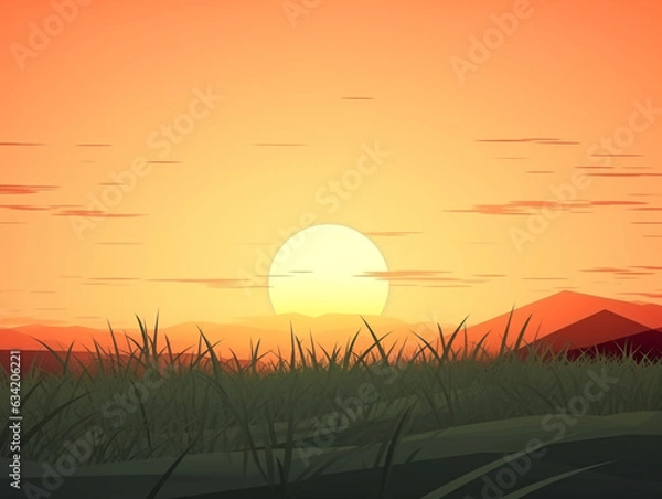 Obraz Background of colorful Summer sky panorama concept: Dramatic sunset with twilight color beautiful sky and clouds on sunset