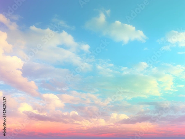 Obraz Background of colorful Summer sky panorama concept: Dramatic sunset with twilight color beautiful sky and clouds on sunset
