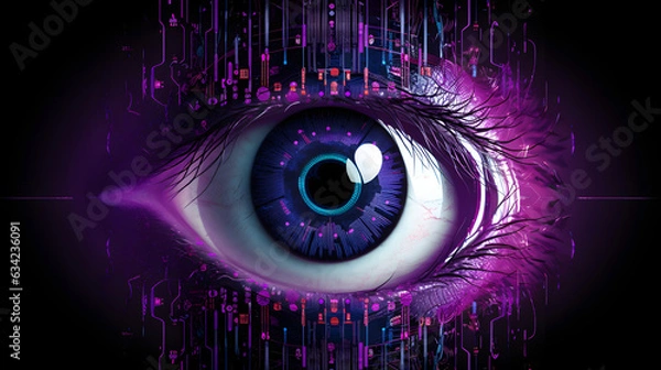 Fototapeta the Big Brother electronic eye a symbol of global surveillance and network protection