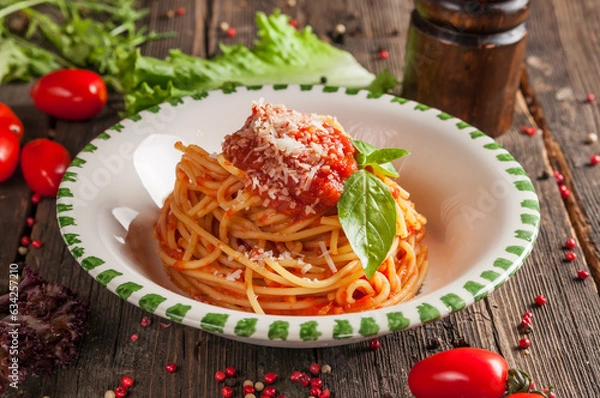 Obraz spaghetti with tomato sauce