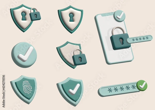 Fototapeta Cyber security software abstract concept 3D vector illustration. Information security software, antivirus solution, cybersecurity program, network safety, corporate data protection abstract metaphor.
