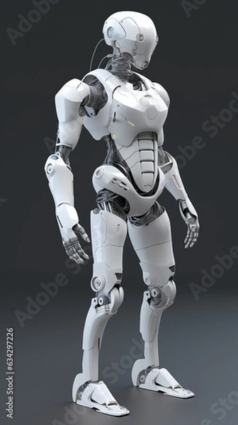 Fototapeta ai generated illustration full length of futuristic modern robot