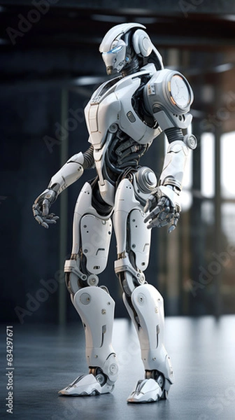Fototapeta ai generated illustration full length of futuristic modern robot