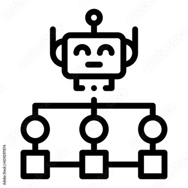 Obraz robot algorithm icon