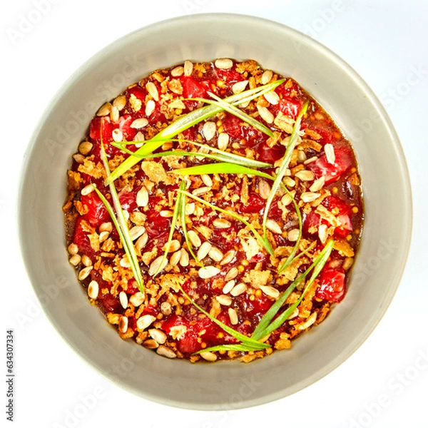 Obraz Beef tartar on white background