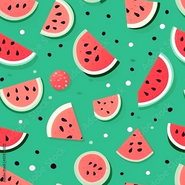Fototapeta seamless pattern with watermelon