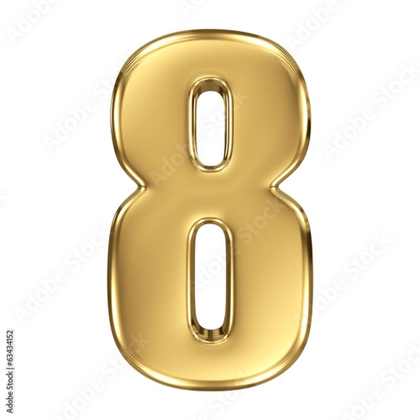 Fototapeta 3d golden number collection - 8