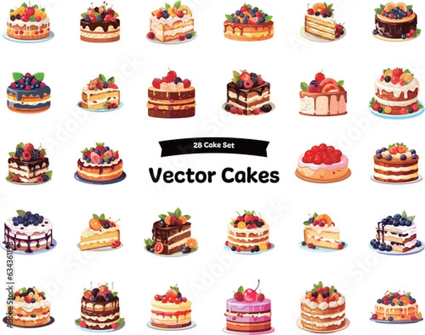 Obraz かわいいスイーツのイラスト素材集