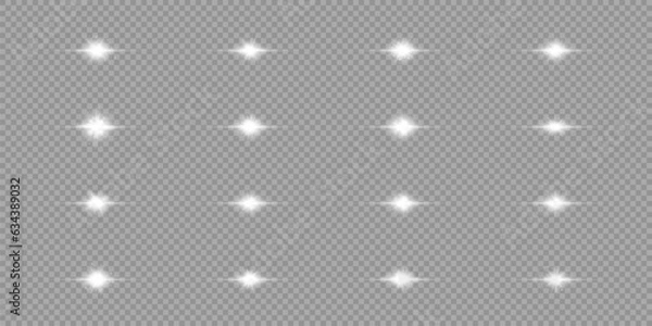 Fototapeta White horizontal light effect of lens flares