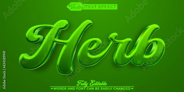 Fototapeta Nature Herb Vector Editable Text Effect Template