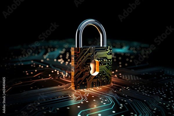 Fototapeta Internet security and data prevention Technology security concept ai generated