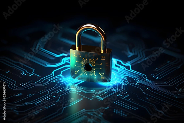 Fototapeta Internet security and data prevention Technology security concept ai generated