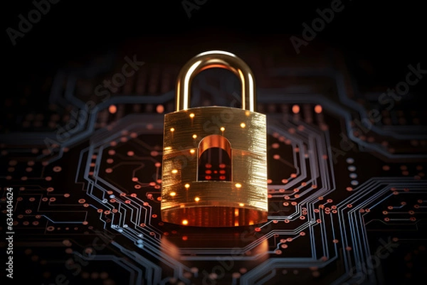 Fototapeta Internet security and data prevention Technology security concept ai generated