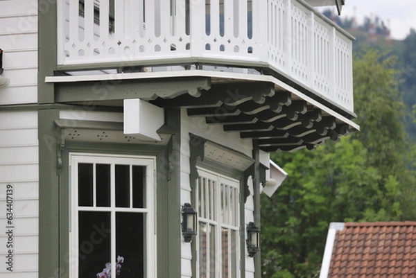 Obraz maison de bois de Balestrand, Norvège