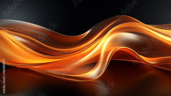 Fototapeta AI generative modern gold light wave curve abstract for background presentation and wallpaper