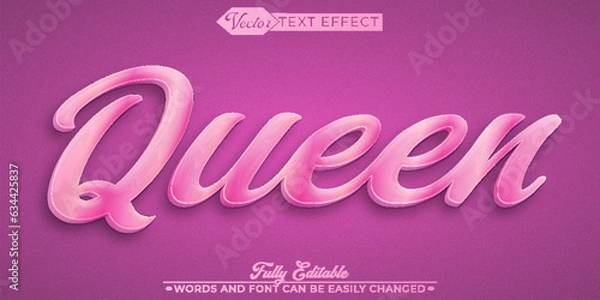 Fototapeta Purple Elegant Queen Vector Editable Text Effect Template