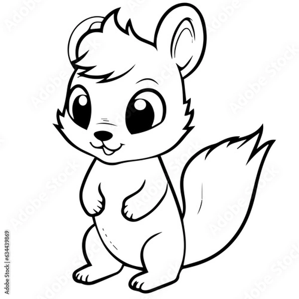 Fototapeta Happy squirell vector illustration hand drawn in doodle style