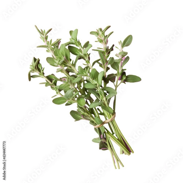 Fototapeta transparent background with fresh thyme branches