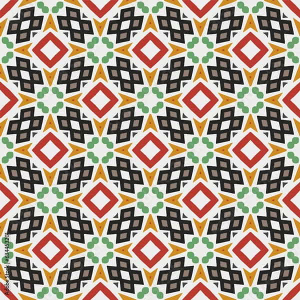 Fototapeta Abstract ethnic rug ornamental pattern.Perfect for fashion, textile design, cute themed fabric, on wall paper, wrapping paper and home decor