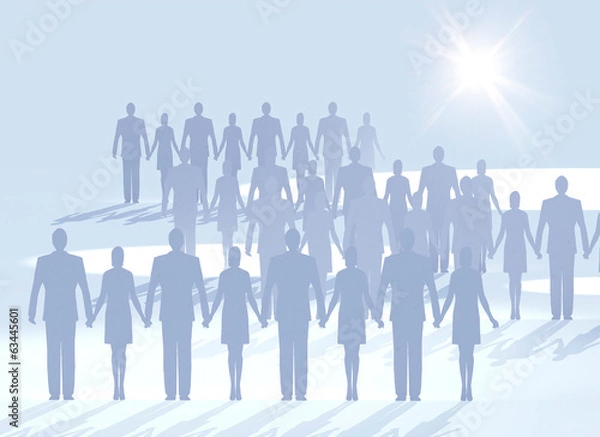 Fototapeta 手を繋ぐビジネスマン