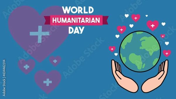 Fototapeta World Humanitarian Day backgound with Copy Space vector. Suitable Place On Content with the theme.