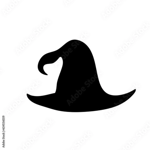 Fototapeta 
Witch hats silhouette. items for Halloween. Vector illustration in the style of flat.