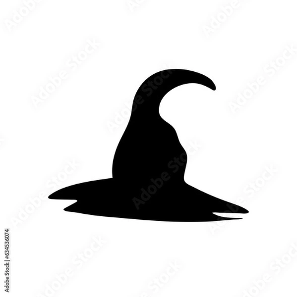 Fototapeta 
Witch hats silhouette. items for Halloween. Vector illustration in the style of flat.