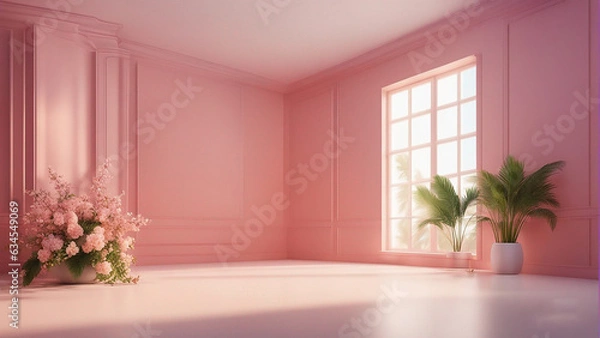 Obraz Abstract pink color gradient studio background