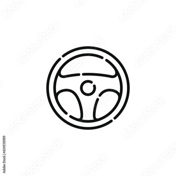 Obraz Steering wheel line icon isolated on white background